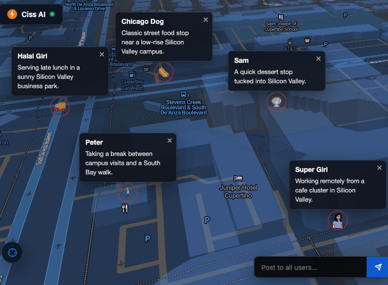 Anonymous mode map UI